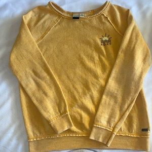 ROXY mustard yellow graphic sweatshirt size small